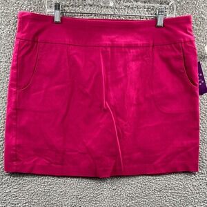 Womens Mini Skirt 18 Fuchsia Stretch Polished Casual Modern Career Sleek Office